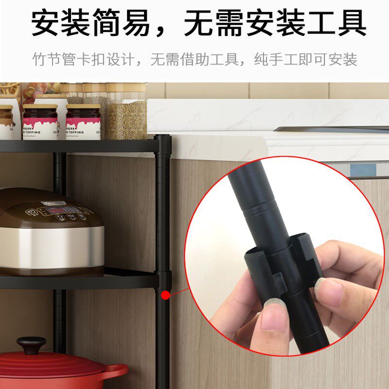 厨房置物架不锈钢三角形转角锅架B落地多层放锅架子家居墙角收纳