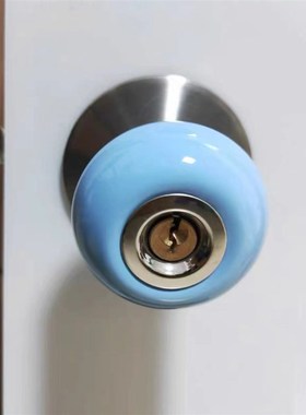 红色门锁卧室门锁老式圆形门锁粉色陶瓷J门把手手柄大红色球形锁