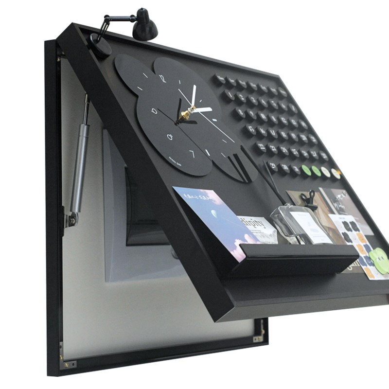 电表箱装饰画2024高级感带钟表新款竖版磁吸电箱S遮挡奶油风免打