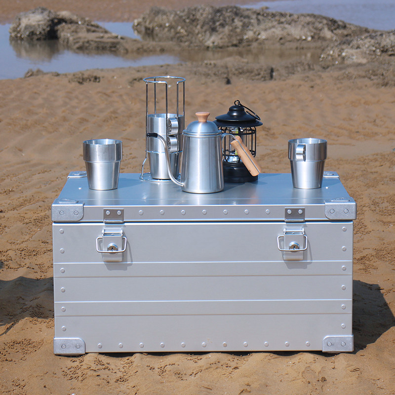 户外露营c铝合金收纳箱多功能便捷越野车后备金属铝箱大容量108L