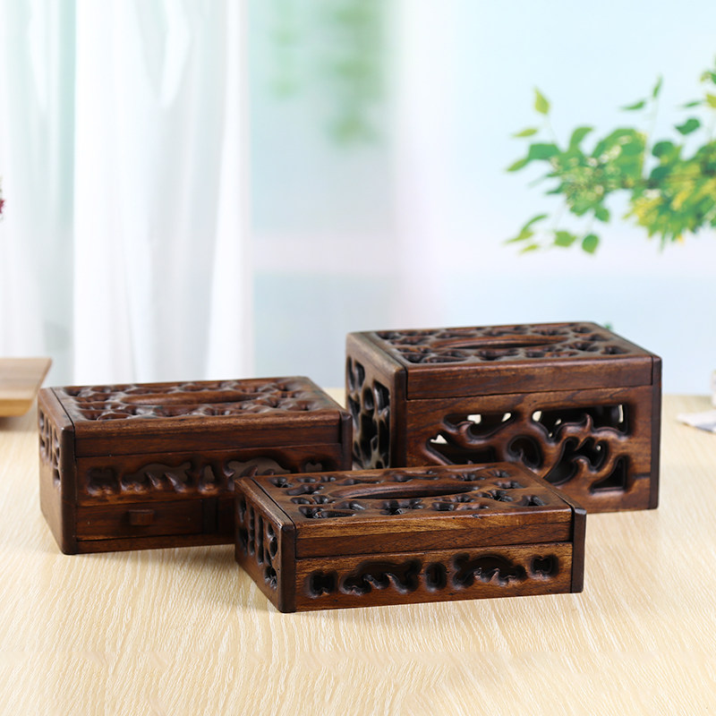 泰国实木镂空抽纸盒 家用复古纸C巾盒 木质纸抽盒创意餐巾盒热卖