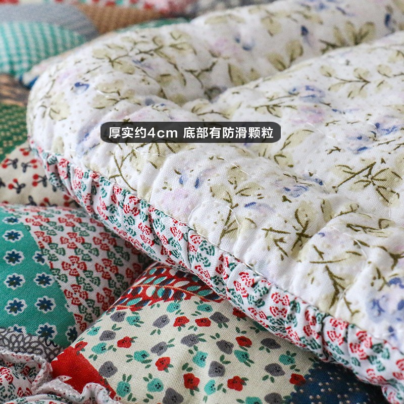 新品外贸纯棉手工拼布加厚沙发垫四季防滑实O木沙发垫子飘窗垫椅