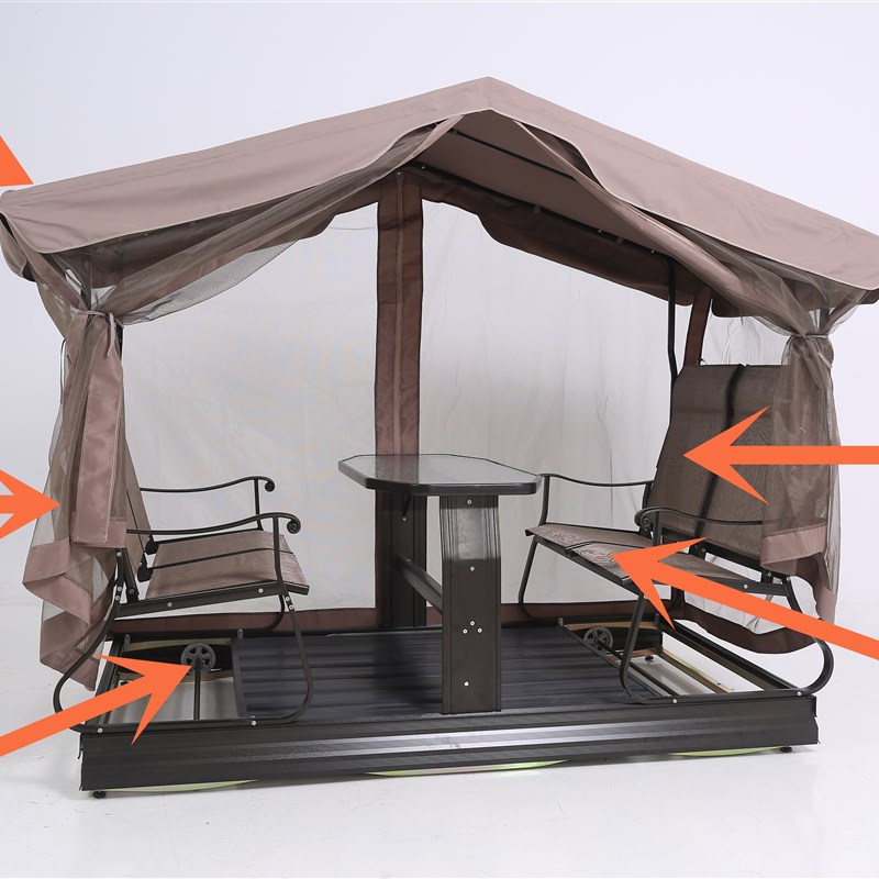 户外摇椅室外藤椅m顶布坐椅布庭院四人动力秋千网纱休闲家具配件