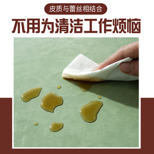 轻奢茶几桌 皮革桌布防水防油免洗o家用长方形蕾丝餐桌垫防烫欧式