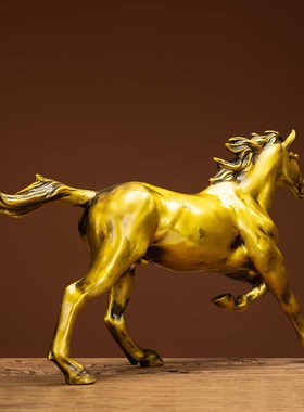 铜马摆件黄铜千里马到成功工艺品生肖F马客厅办公室装饰品乔迁礼