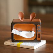 实木纸巾盒卫生纸盒兔耳木制创意客厅餐桌纸N巾收纳家用卡通餐巾