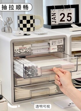 桌面文件收纳盒办公室书桌整理置B物架抽屉式资料A4纸试卷储存盒