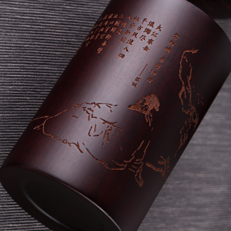 实木笔筒b中国风复古刻字木质笔筒桶桌面摆件收纳盒筷子筒商务礼