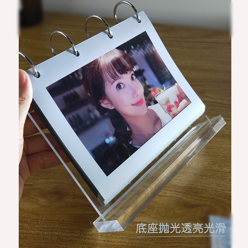 创意亚克力水晶桌面翻页相册68A寸台历式纪念影集展示架放14张照