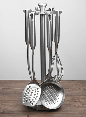 出口德国1d8/10不锈钢厨房勺子铲子挂架家用落地旋转置物架收纳架