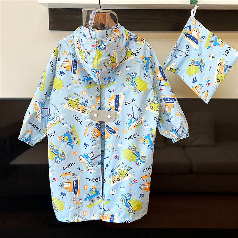 日系儿童雨衣男童女童大童小孩学C生幼儿园宝宝雨披防水书包位上