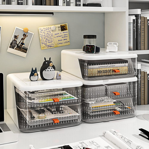 宿舍桌面收纳盒学生抽屉式桌上整理盒玄关办公桌书桌收纳置物架简约高颜值多功能文具整理盒大容量收纳箱