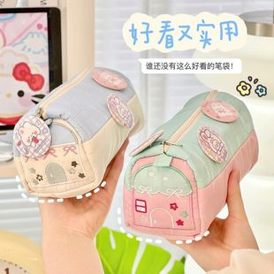 2025年新款高颜值文具收纳袋笔袋小房子设计可爱小清新文具盒大容量学生小众收纳袋新款ins风文具用品铅笔袋