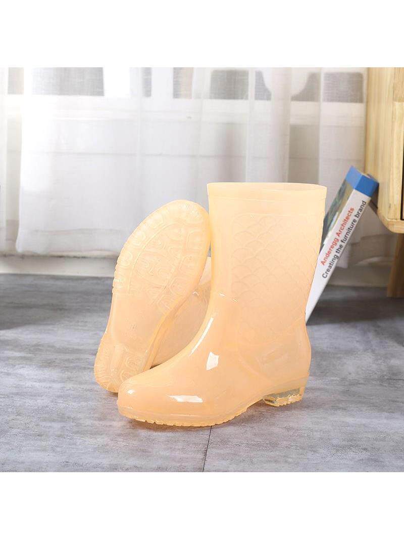 FASHION CANDY RAIN BOOTS WOMENS WATER GEL SHOES NEW NO INNER NET WATER BOOTS WOMENS SHOES WOMENS ANTI-SLIP MID-TUBE WARM RAIN BOOTS