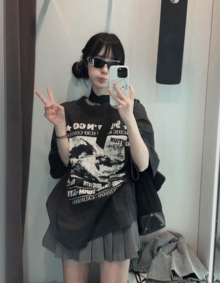 24SS重磅100%棉小众Ins显瘦短袖