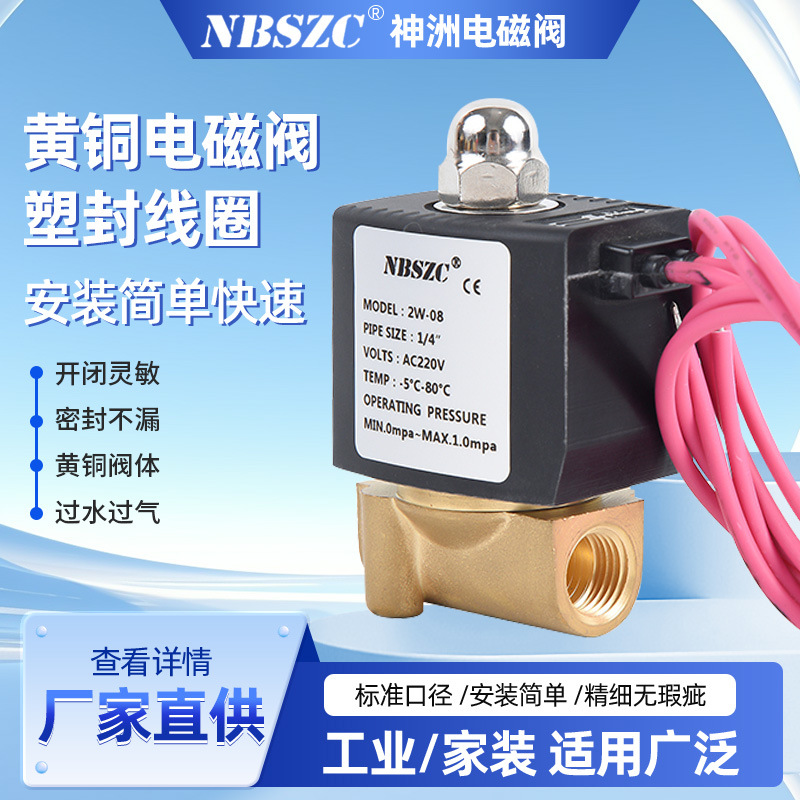 NBSZC神洲电磁阀小接口黄铜DN08