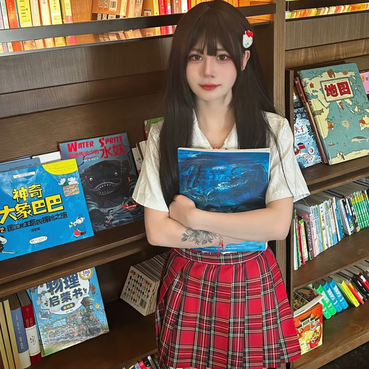 空栗鼠丸学院风显瘦辣妹格子短裙