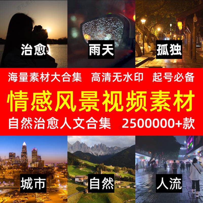 抖音自然风景夜景城市情感无声无字幕励志语录高清短视频剪辑素材