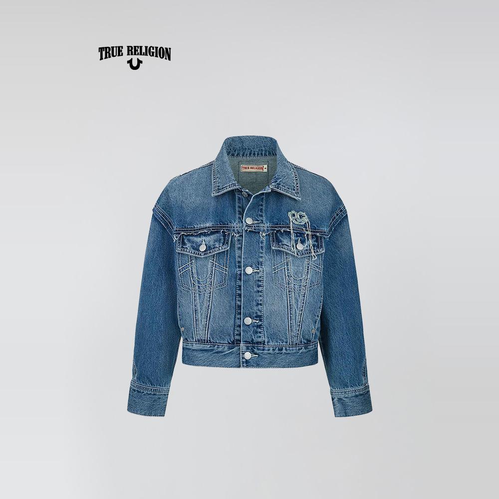 True宗教女士潮流时尚牛仔夹克