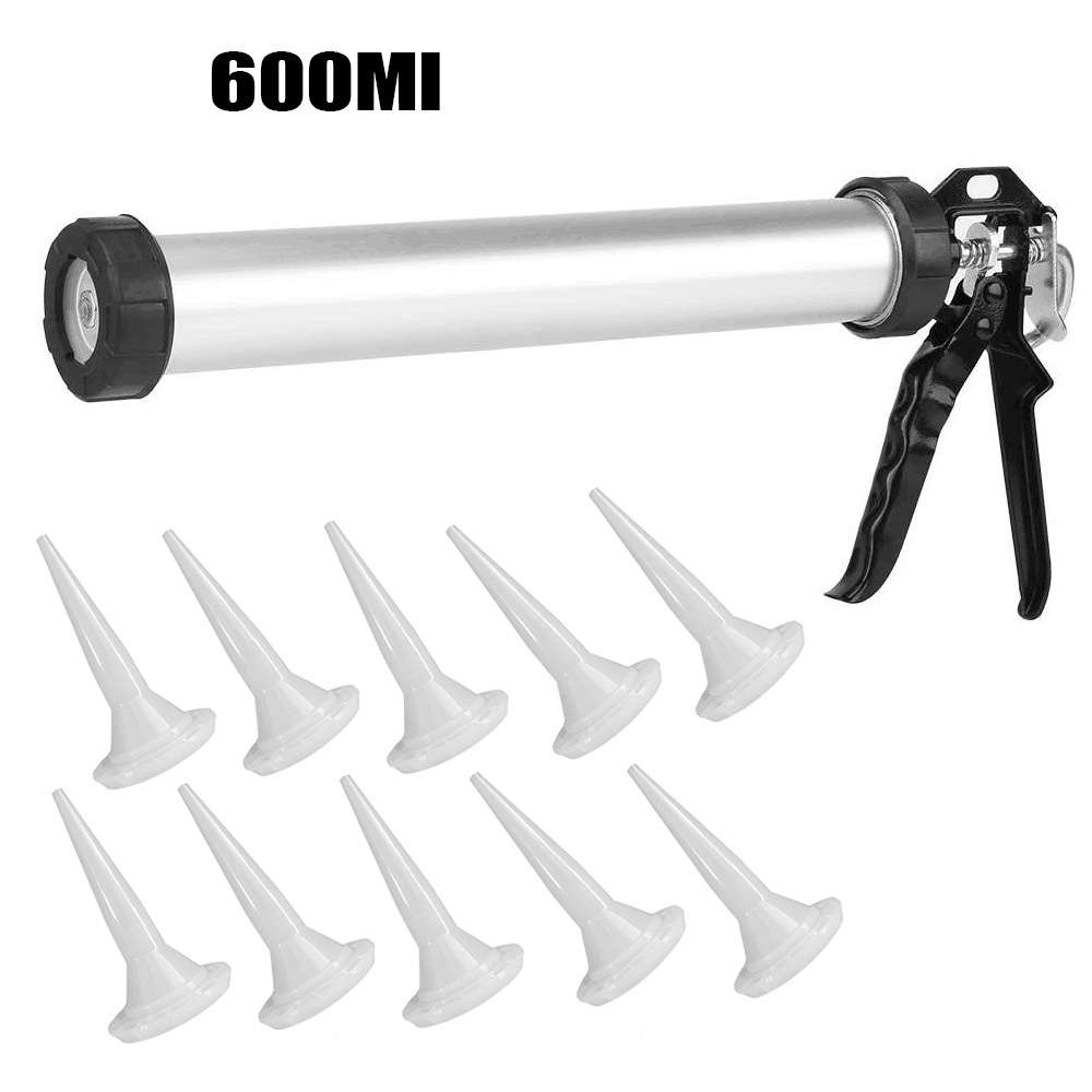 11件套填缝工具600ml密封胶压胶枪玻璃胶分配器软胶嘴