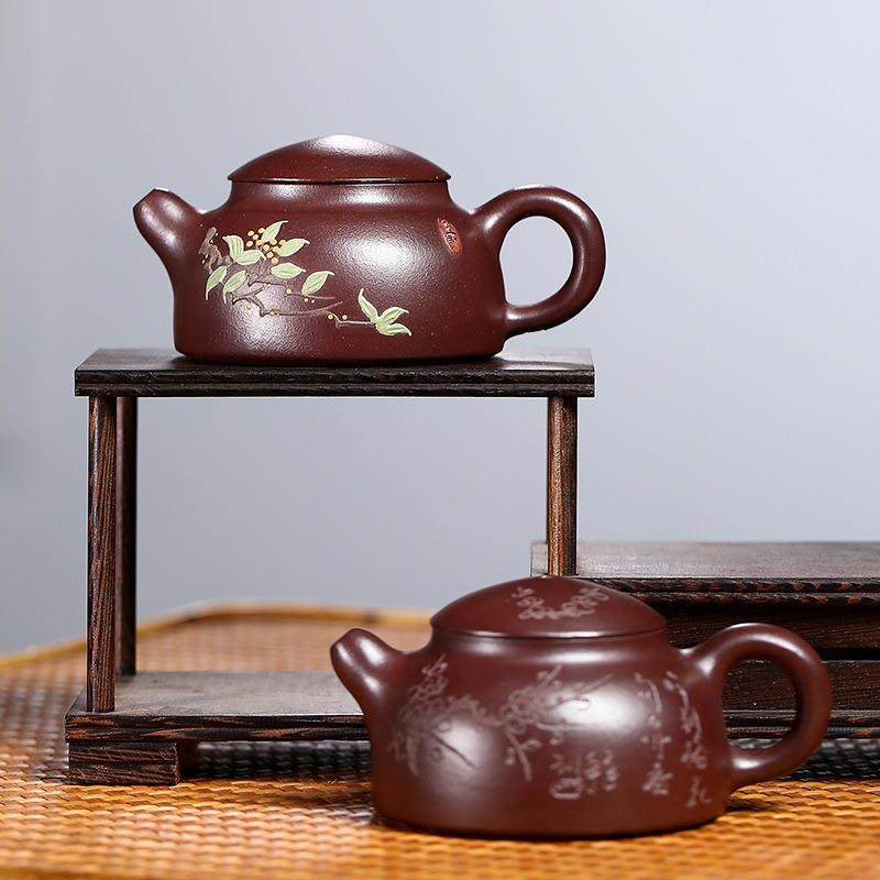 宜兴紫砂壶大口纯手工茶具原矿紫砂鱼罩壶家藏石红泥料11石瓢,餐饮具,茶壶,淘宝优惠券,粉丝福利购,淘宝优惠卷