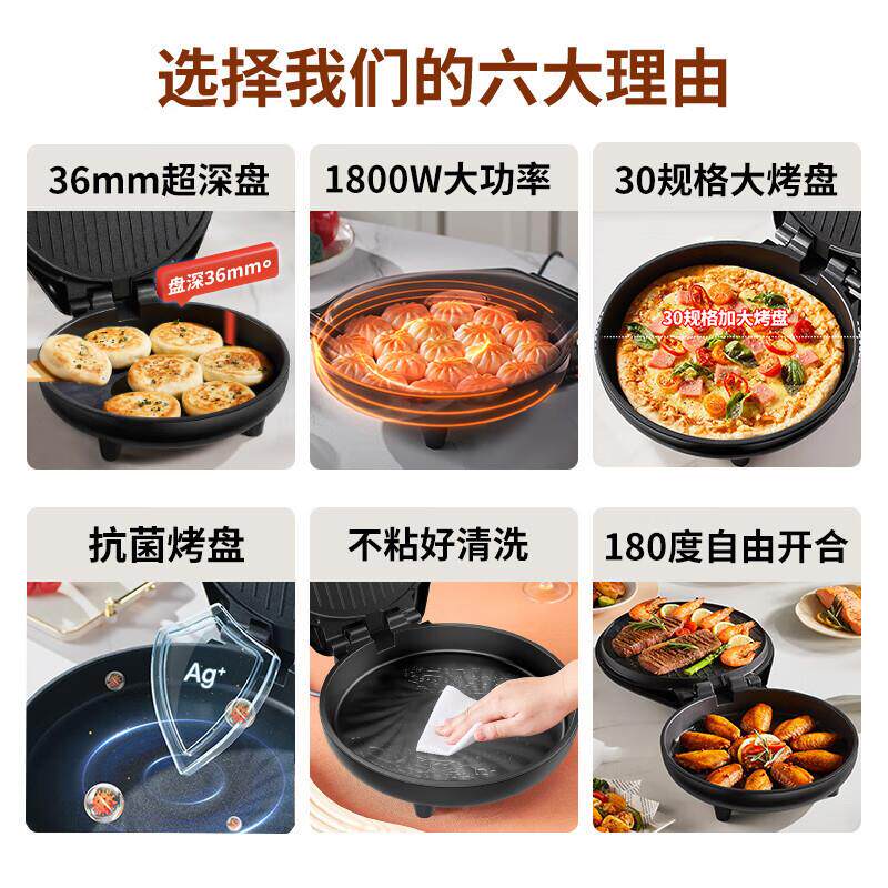 LR-J0766mm深盘电饼铛双面烙饼多能烹饪机烤肉煎饼机