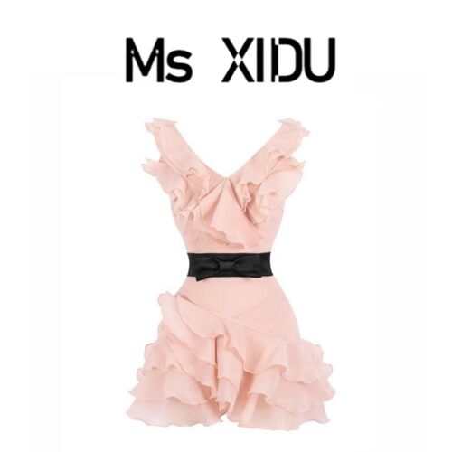 MsXIDU千金粉色洋装夏