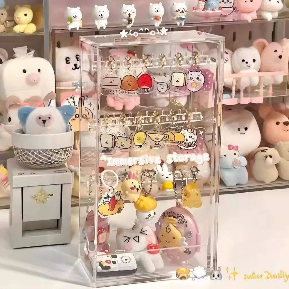 透明扭蛋架首饰收纳盒耳钉项链展示架亚克力防尘防氧化饰品盒子,收纳整理,手办收纳盒,淘宝优惠券,粉丝福利购,淘宝优惠卷