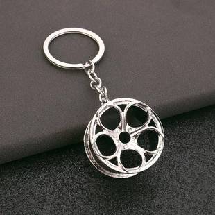汽车改装轮毂钥匙扣件五莲花轮毂合金配件金属钥匙圈链环创意礼品