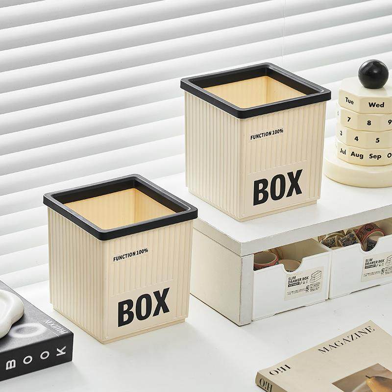 工业风桌面字母垃圾桶方形无盖收纳盒家用客厅卧室压圈创意拉圾筒,家庭/个人清洁工具,垃圾桶,淘宝优惠券,粉丝福利购,淘宝优惠卷