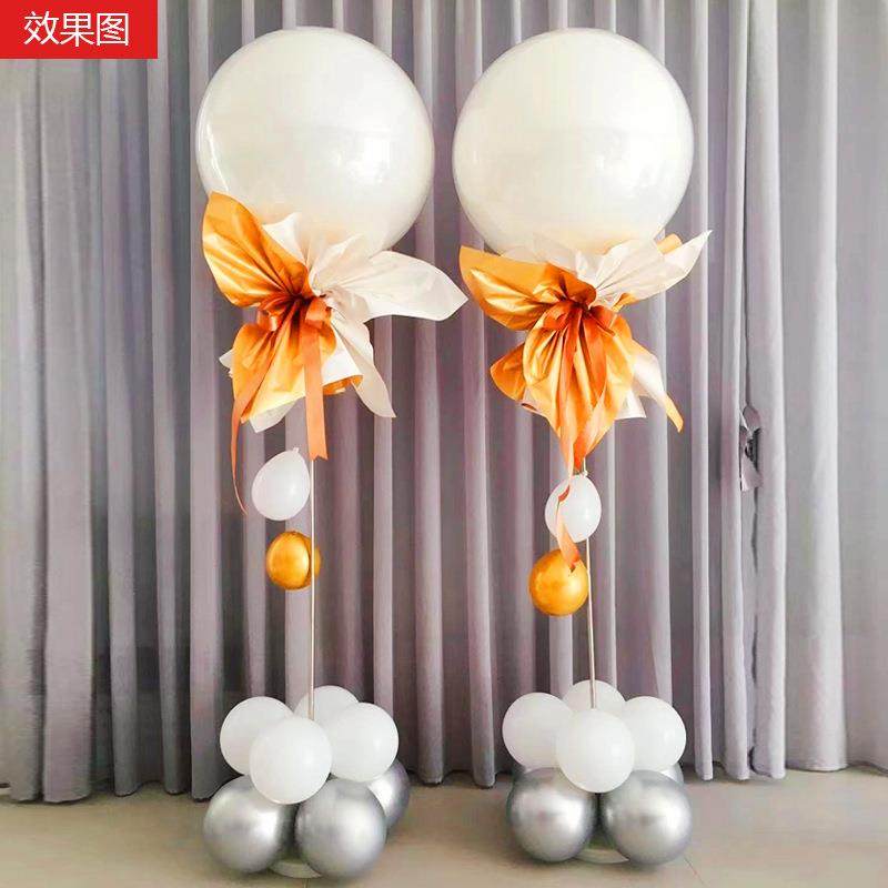 36寸气球伸缩拖杆注水立柱杆不锈钢2m可调节高度支架路引气球柱子