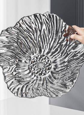 轻奢新款塑料PET透明水果盘家用客厅装饰收纳茶几水果篮零食