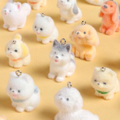跨境植绒小狗挂件树脂小动物饰品配件钥匙扣手机链包包挂饰