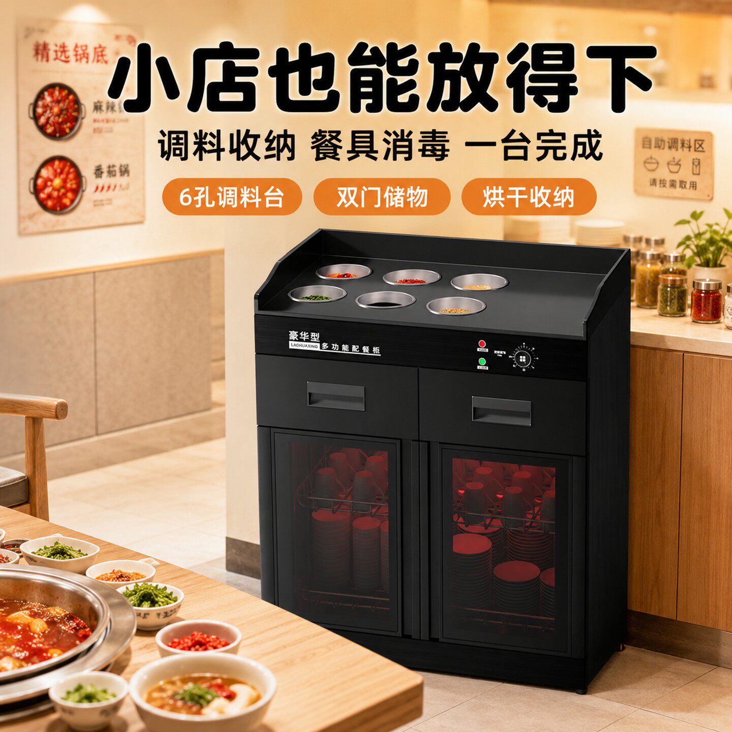 海亦调料台送不锈钢调料桶图片