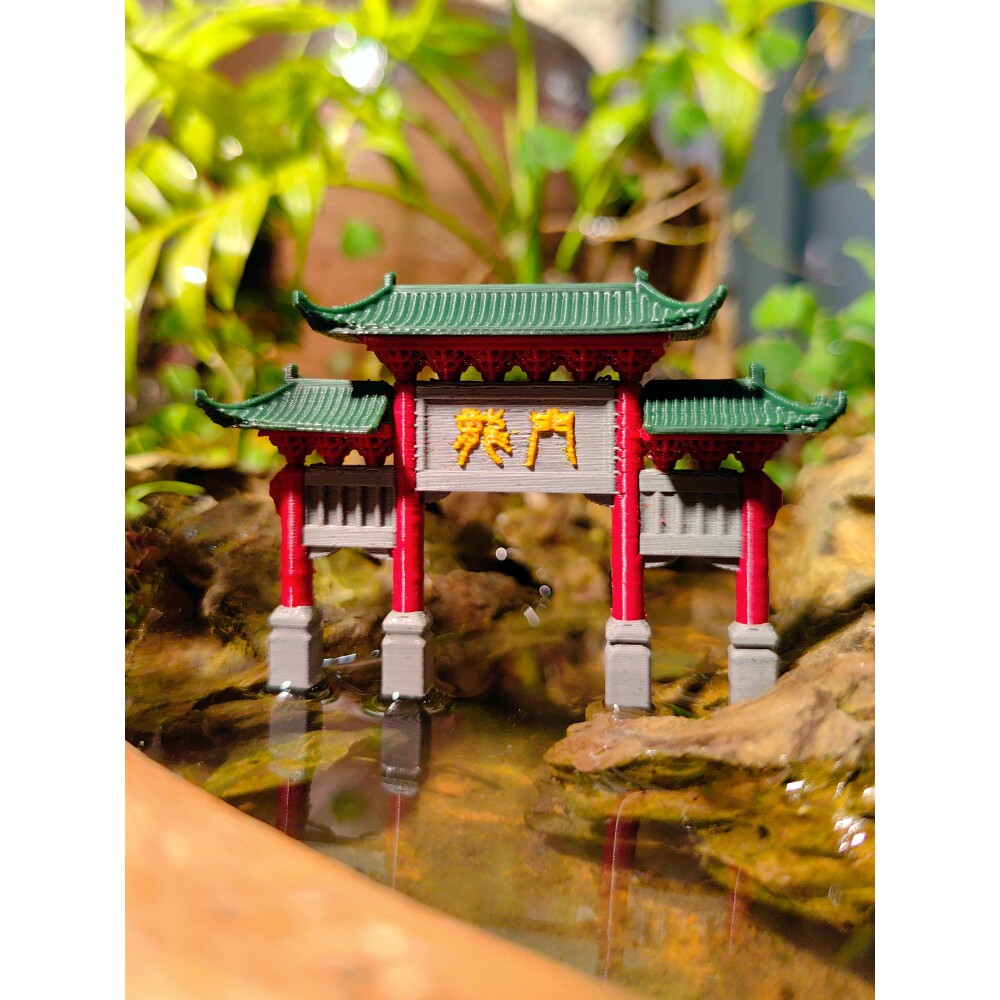 中式古建筑牌坊模型假山吸水石水陆缸盆景微景观造景庭院小摆件