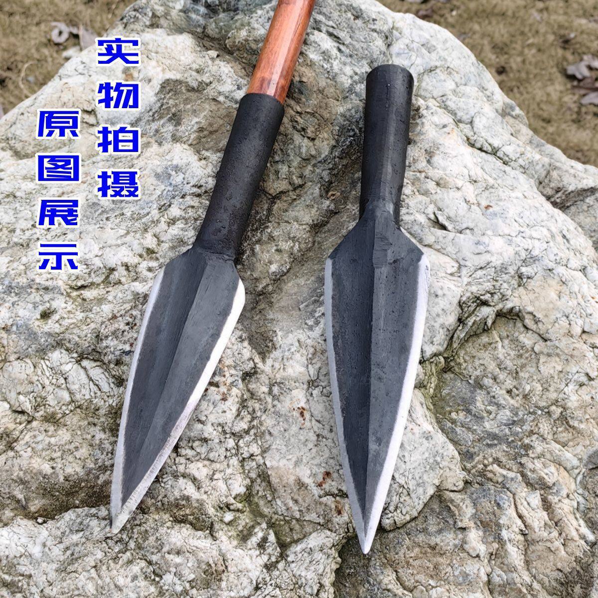 练械霸王枪未开刃锻打钢镖大号枪头练武红缨枪长矛枪头山猪矛其他