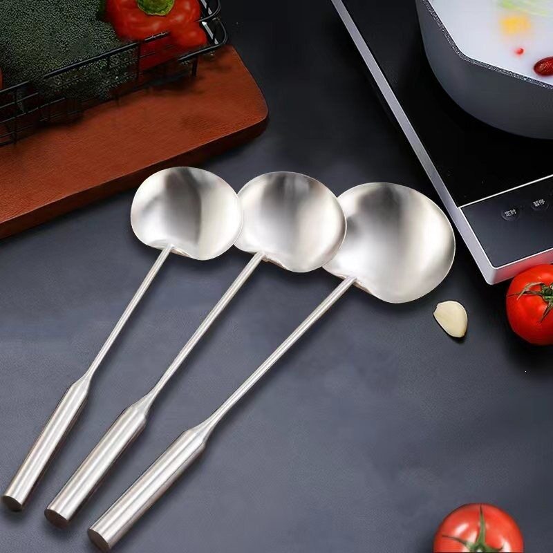 不锈钢炒勺加厚炒菜勺子家用厨师专用菜铲子多功能厨房用具商用勺