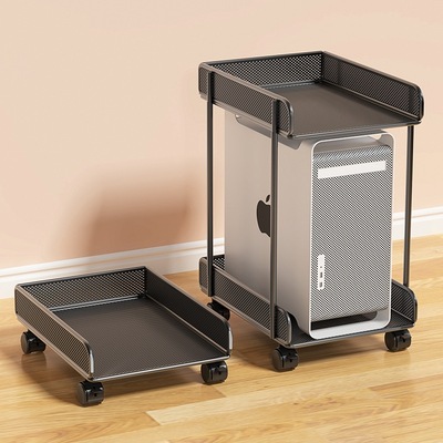 电脑主机托架桌下台式机箱托架办公室可移动底座带滑轮置物架托盘