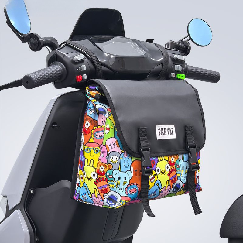 踏板车坐垫头盔电动车充电器收纳大容量挂包挂包前置帆彩通用