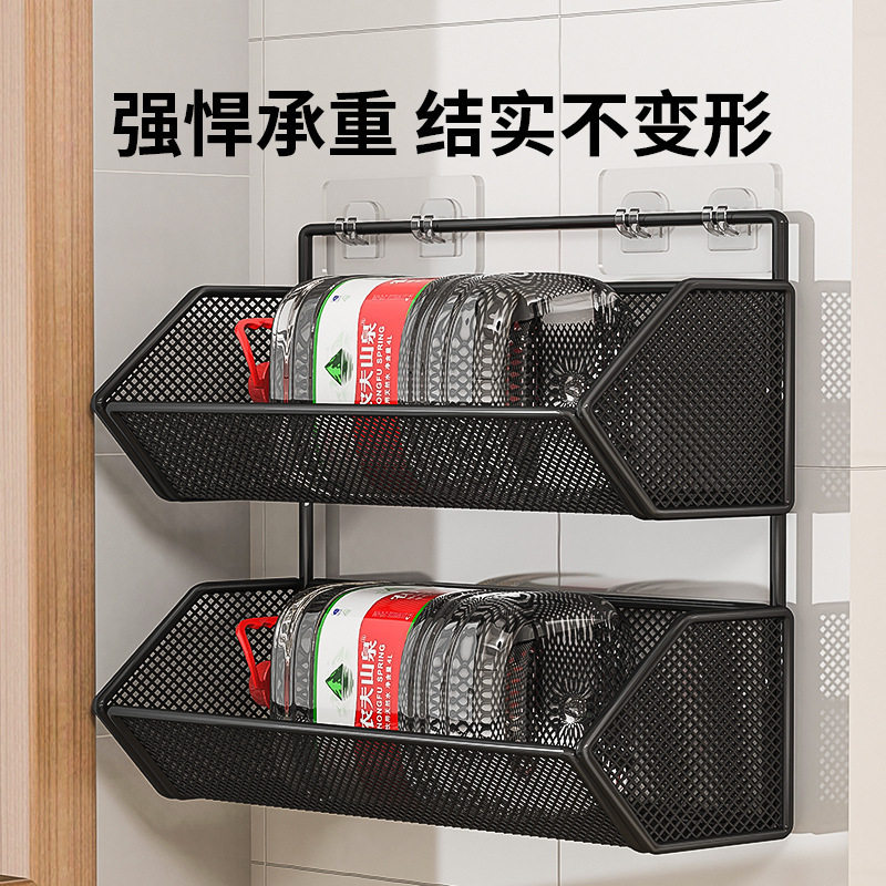 姜蒜置物架厨房放生姜大蒜葱收纳筐免打孔墙上挂篮壁挂双层蔬