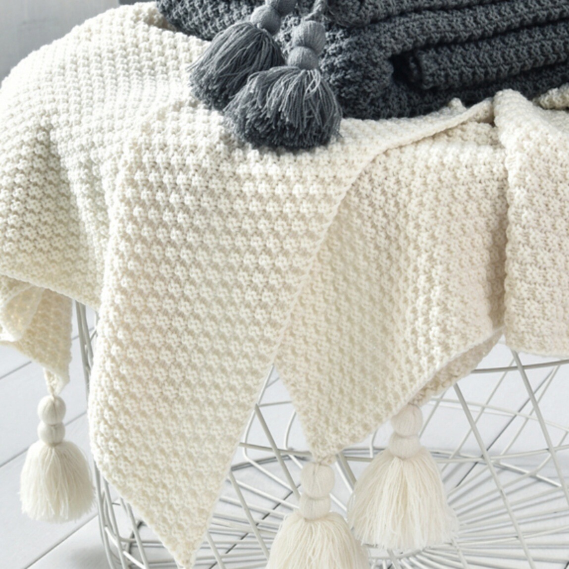 沙发毯子装饰毯子办公室午睡盖毯针织毛线小毛毯拍照背景布床尾巾