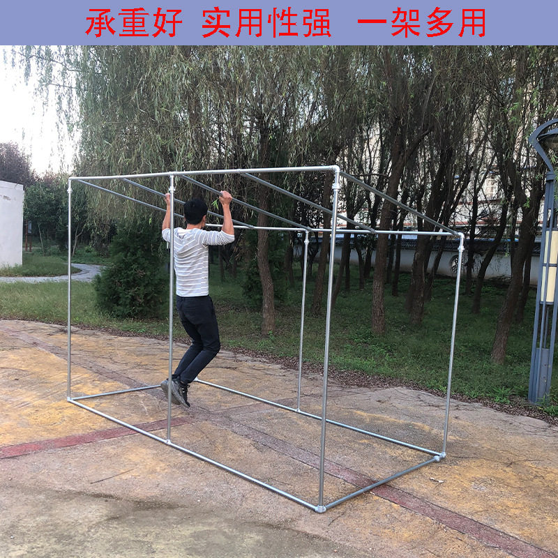 新品镀锌钢管水管简易花架瓜果葡萄架遮阳雨棚保温棚斜顶可定尖顶