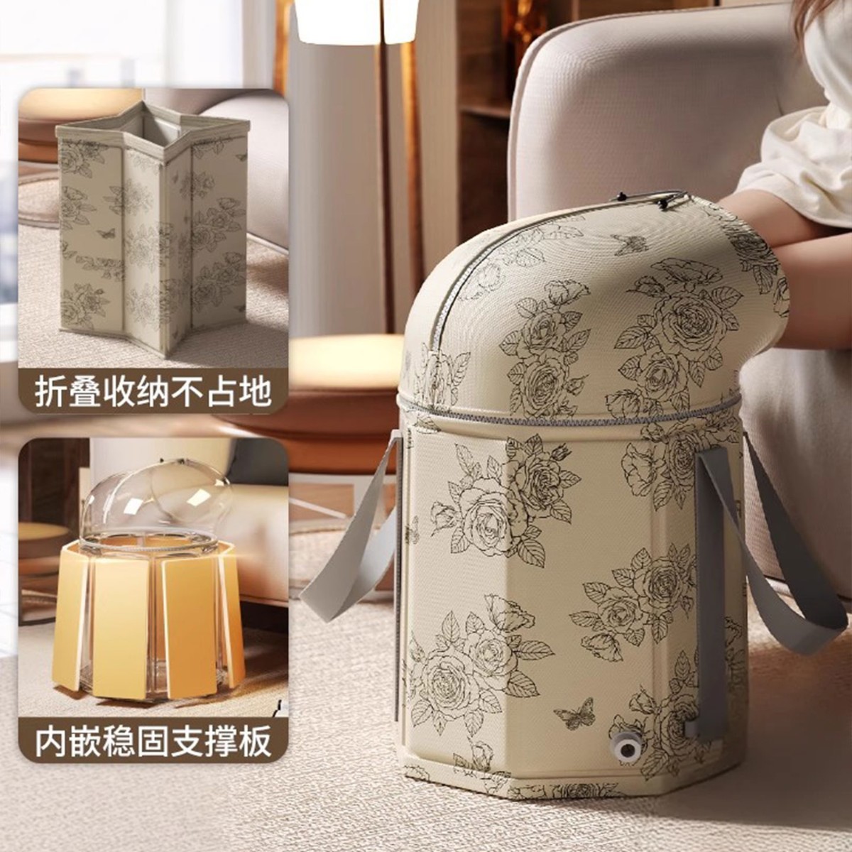 可折叠泡脚桶家用便携式足浴桶女士养生专用泡脚袋熏蒸过膝洗脚盆