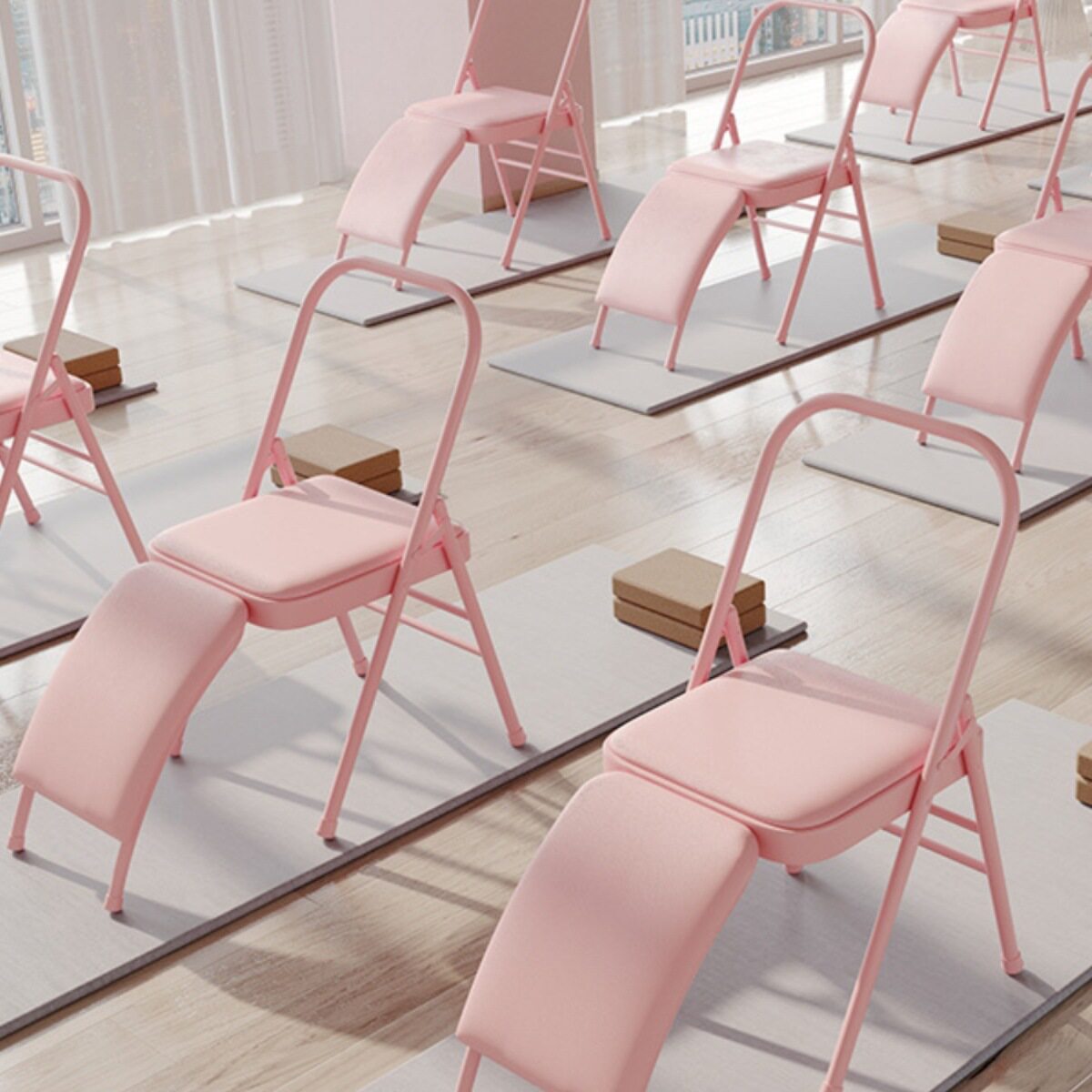 艾扬格瑜伽椅加粗加厚辅助折叠椅专用倒立凳子专业多功能瑜珈椅子