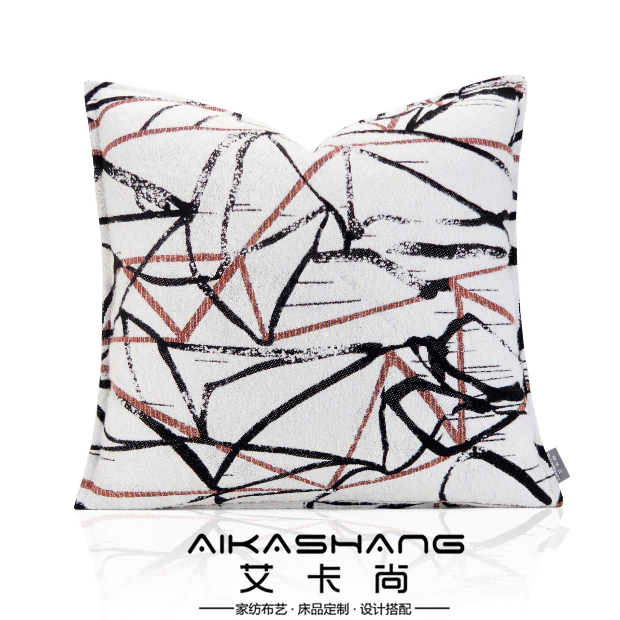 样板房黑白橘色抱枕条纹抽象靠包现代简约靠枕客厅沙发北欧风靠垫,居家布艺,靠垫/抱枕,淘宝优惠券,粉丝福利购,淘宝优惠卷