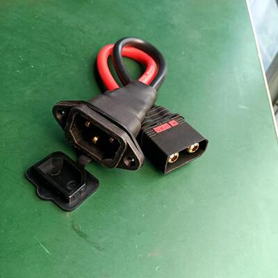 电动车充电线转接线QS8公头接口转品字口公头电池插头连接线