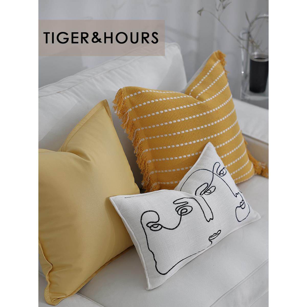 暖色系现代文艺小清新黄色棉麻流苏客厅沙发卧室搭配抱枕靠垫,居家布艺,靠垫/抱枕,淘宝优惠券,粉丝福利购,淘宝优惠卷