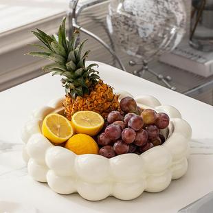 网红果盘轻奢高档高级感陶瓷水果零食盘家用客厅茶几创意装饰摆饰