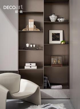 地高家居现代新中式风格大平面层样板房茶室茶柜装饰摆件花瓶装饰