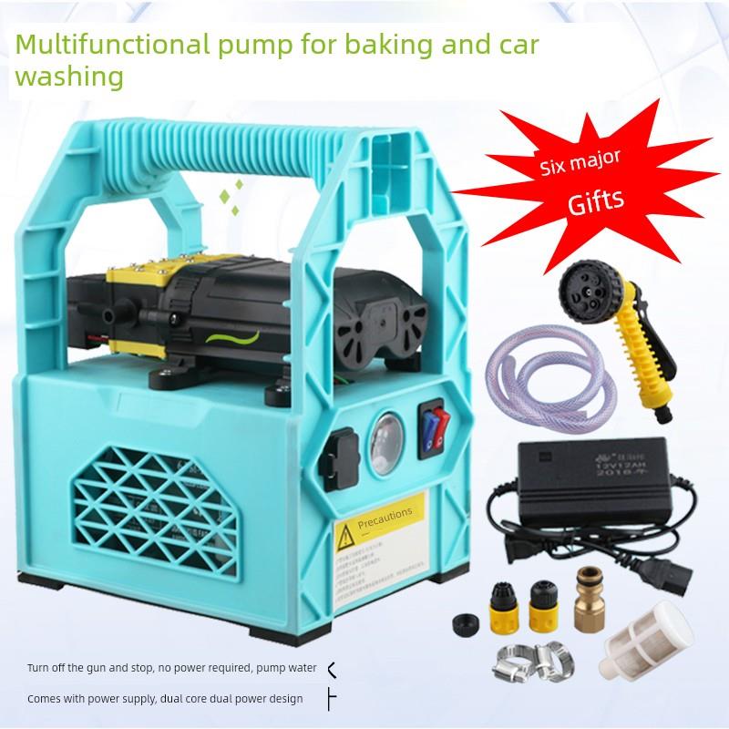 充电式自吸抽水浇菜泵浇花水泵户外取水泵喷雾器12伏打药机双核泵